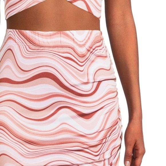 NO BOUNDARIES Juniors Asymmetrical Skirt Set - Dusty Rose - Picture 4 of 5